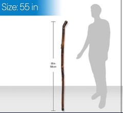 RMS Nature Wood Walking Stick – Wooden Hiking Stick and Trekking Pole with Leath
