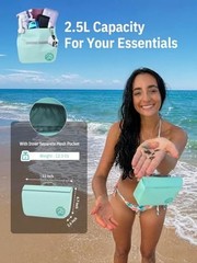 IPX7 Waterproof Fanny Pack with Magnetic One-Hand Closure, Durable 2.5L Mint