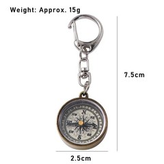 Mini Keychain Compass Vintage Metal Survival Pocket Compass Camping Hiking