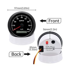 ARTILAURA GPS Speedometer 85mm 3-3/8″ Digital Odometer 80MPH Speed Gauge 7 Co…