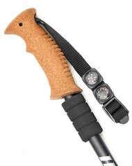 1 Pair Hammers Trekking Poles Hiking Sticks Cork grip Compass Thermometer NEW