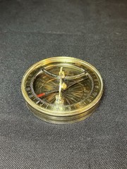Antique Solid Brass Compass With Sundial Vintage Compass