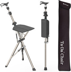 Ta-Da Chair Series 1 Pro, Portable Trekking Hiking Pole, Folding Walking Stick w