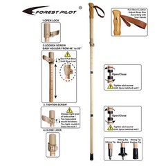 Trekking Pole- 1-pc Pack – Adjustable Hiking or Walking Stick –Strong Natural…