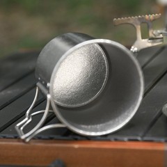 Titanium Camping Mug Portable Coffee Cup 450ml Capacity Smooth Rim Design