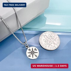 Small Compass Necklace Sterling Silver, Go Confidently in the Direction of Your