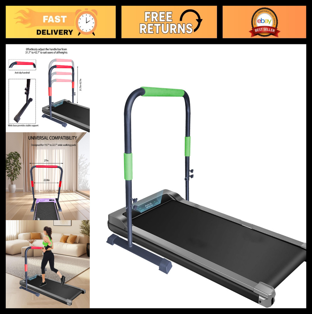 Adjustable Handlebar for Walking Pad – Max Height 43″, Heavy-Duty Steel Frame, N