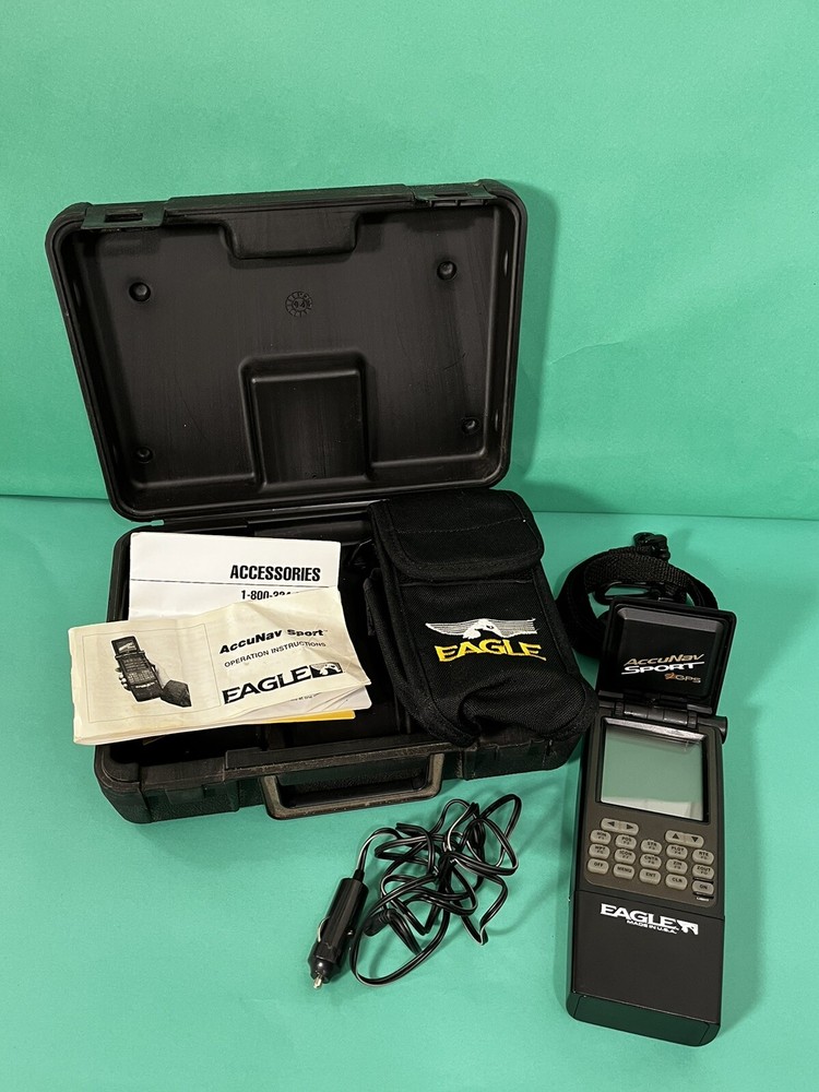 Eagle AccuNav Sport Portable GPS W/Manual & Storage Case & Car Charger Nice!