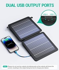 Portable Solar Charger (5V/2A Max), Small Foldable Solar Panel with USB-C 10W