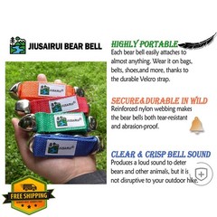 JIUSAIRUI Bear Bells Orange Hiking Safety