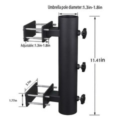Balcony Parasol Holder Clamp Made of Steel Fits For Umbrella Poles 23 to 38mm
