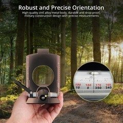 Anbte Compass Hiking Survival, IP65 Waterproof Metal with Bronze