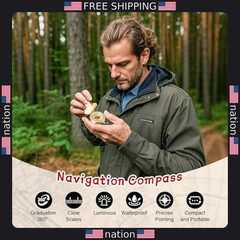 Flintronic Waterproof Luminous Navigation Compass for Hiking & Orienteering