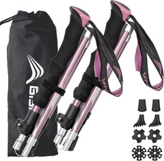 Hiking Poles Collapsible Trekking Poles Aluminum Alloy Hiking Sticks 2 Pc Lightw