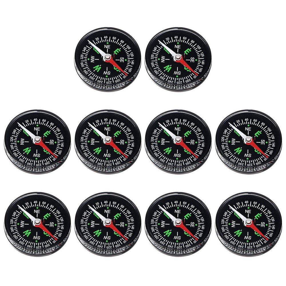 40mm Mini Compass [10PCS] – Pocket Oil Filled Small Compass Bulk – [Black]