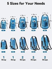 Waterproof Dry Bag—5L/10L/20L/30L/Roll Top—Lightweight 40L—Blue
