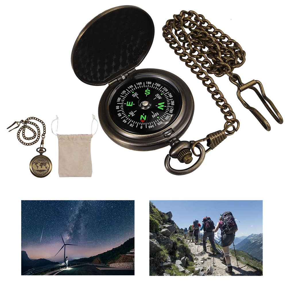Compass Pocket Brass Watch Style Military Army Outdoor Camping Hiking Tool US