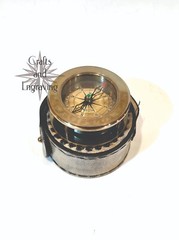 3″ Personalized nautical folding magnifier compass direction with leather box