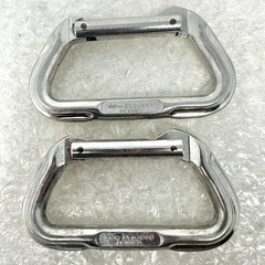 Omega USA Carabiner Metal D Ring 31kN Silver Oval Climbing Rescue Gear (LOT x2)