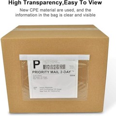 7.5” x 5.5” Packing List Pouches, Shipping Label Envelopes Clear Self