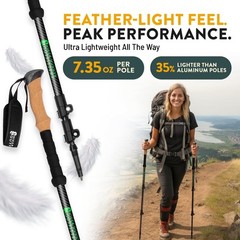 Carbon Fiber Trekking Poles Lightweight Collapsible Hiking Poles with Grips