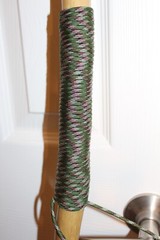 Custom Made Red Oak Walking Hiking Stick with Antler Morel Mushroom Carving