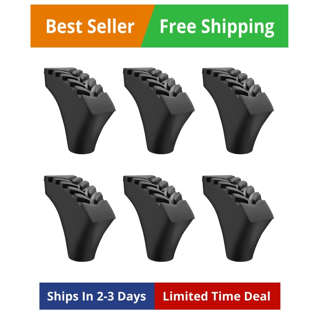 6Pcs Replacement Cane Tips – Walking Sticks Accessories, Fit Most Trekking & Hik