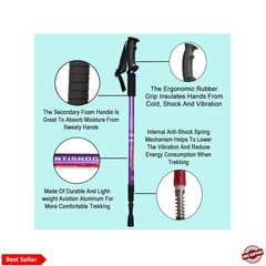 Hiking Trekking Poles, 2 Pack Collapsible, Lightweight, Anti Shock, Walking S…