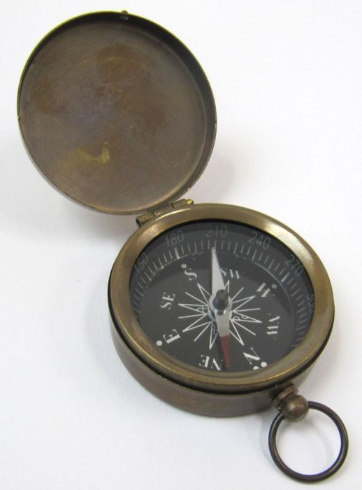 1.75″ BRASS COMPASS WITH COVER – POCKET COMPASS – SCOUT- HIKING – CAMPING