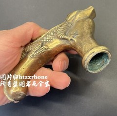 Brass Crocodile Walking Stick Cane Handle Top Topper Hand Grip Holder Decor