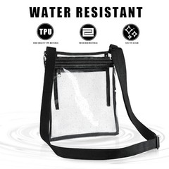 Clear Bag For Stadium Events Clear purse for Women Black