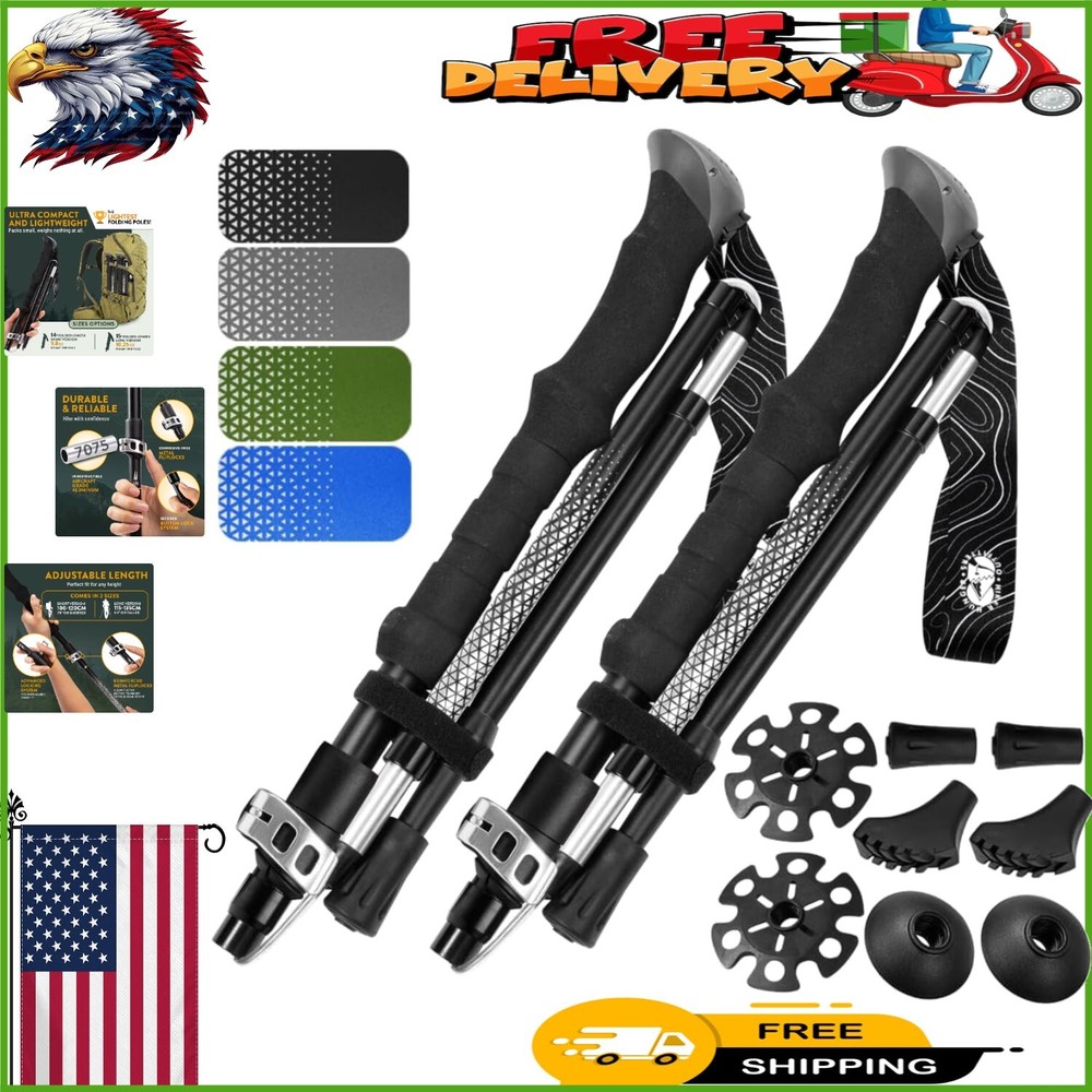 Lightweight Foldable Trekking Poles – Designed for Comfort with Cork & EVA Grips