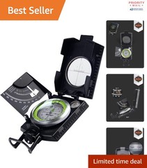 Lensatic Sighting Compass Waterproof Adjustable Prism for Outdoor Activities
