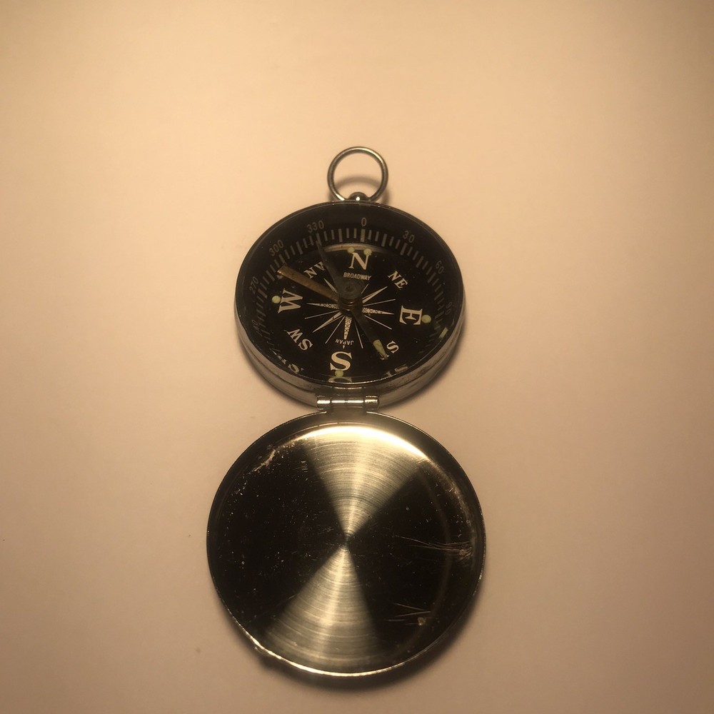 Vtg Broadway Compass Made In Japan Hiking Camping Direction Tool