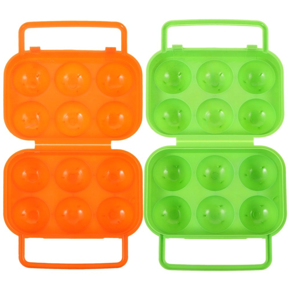 2 Pcs Portable Egg Container Plastic Carrier for Travel Camping Storage