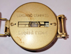 Vintage Lensatic Compass Liquid Filled Metal Case Made In Taiwan Clip-On