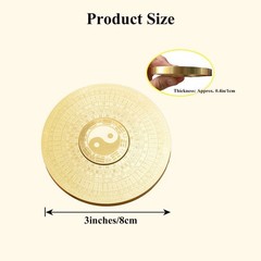 Mini Rotation Compass Feng Shui Amulet Ornament Good Luck Charms Chinese Deco…