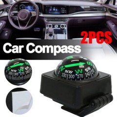 2pc Portable Car Dashboard Navigation Compass Ball For Outdoor Boat Marine Truck