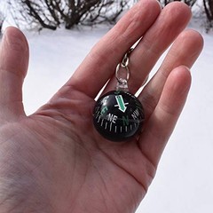 Munkees Ball Compass Keychain, Small Useful Outdoor Tool Gift, Hiking Key