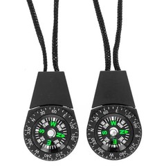 2pk Zipper Pull Mini Pocket Compass Survival Gear Prepper Supplies