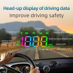 Heads Up Display M23 Color, GPS Digital Speedometer MPH for All Cars, Car