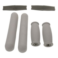 1 Set Reusable Grey Rubber Crutch Hand Grips and Armpit Pads Easy Install