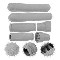 1 Set Durable Replacement Crutch Pad Protective Feet Cap Soft Grey Rubber