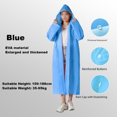 Reusable Thickened EVA Raincoat Waterproof Portable Extra Long Coverage