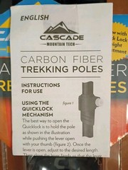 Cascade Mountain Tech Carbon Fiber Hiking Trekking Poles EVA Grip 2 Poles NEW.
