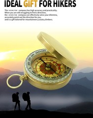 Handcrafted Solid Brass Pocket Compass, 1.8″ Mini Navigation Tool for Hiking, Su
