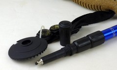 Lightweight Adjustable HP5 Anti-Shock Hiking Poles with Compass & Snow Disk
