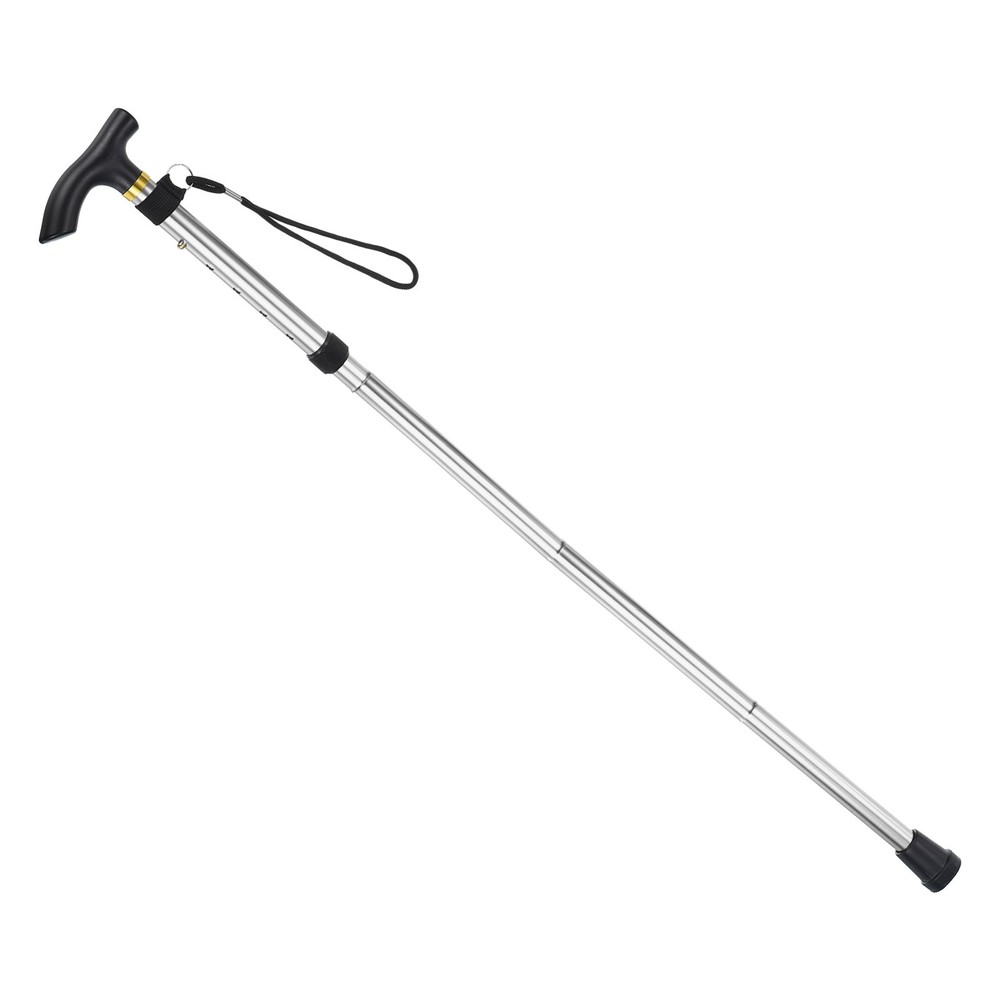 Trekking Poles, Collapsible Hiking Pole 33-37 Inch Folding Aluminum Alloy Silver
