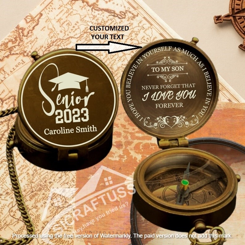 Personalized Brass Compass – To My Son Brass Compass – Graduation Gift For Him.