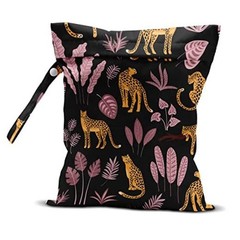 Wet Dry Bag for Swimsuit, Travel, Beach, Pool, Diapers, Gym Leopard theme
